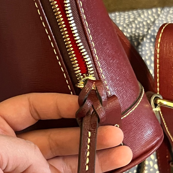 Dooney and Burke Saffiano leather backpack in Maroon - Picture 12 of 16